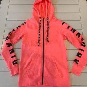 PINK Long Sleeve Zip Up Hoodie